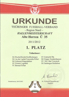 Alte Herren mit Erfolg bei Hallenmeisterschaften des TFV