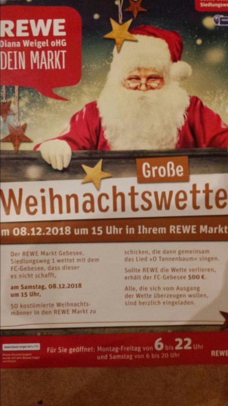 REWE Weihnachtswette mit FC Gebesee 1921 e.V.