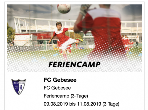 Erinnerung: VfB Stuttgart Feriencamp beim FC Gebesee